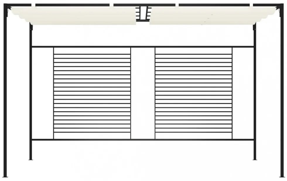 krémszínű pavilon behúzható tetővel 3 x 4 x 2,3 m 180 g/m²