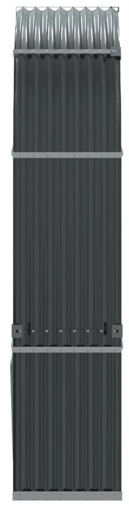 antracitszürke horganyzott acél rönktartó 120 x 45 x 210 cm