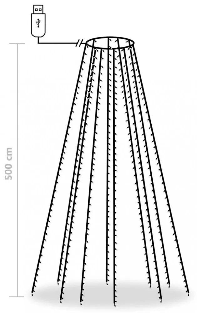 500 LED-es kék bel- és kültéri fényfüzér 500 cm