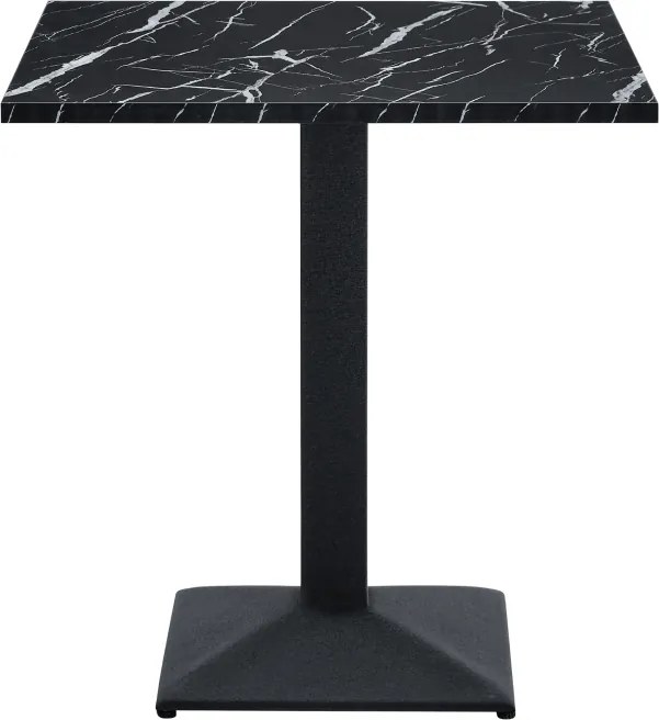 Bisztró asztal, fekete márvány/fekete, 70x70 cm, RINALDO TYP 1