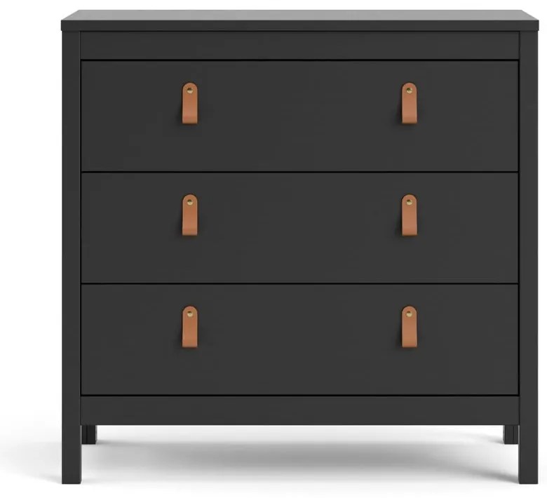 Fekete alacsony komód 82x80 cm Madrid – Tvilum
