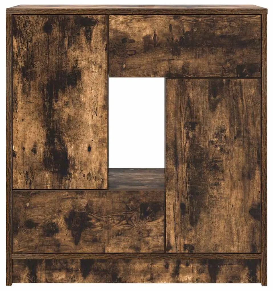 füstölt tölgy komód fiókokkal és ajtókkal 70,5x34x74,5 cm