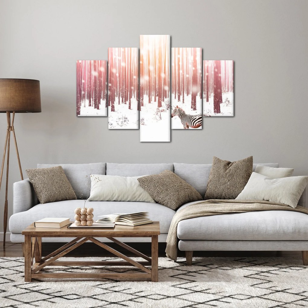 Kép - Zebra egy havas erdőben (150x105 cm)