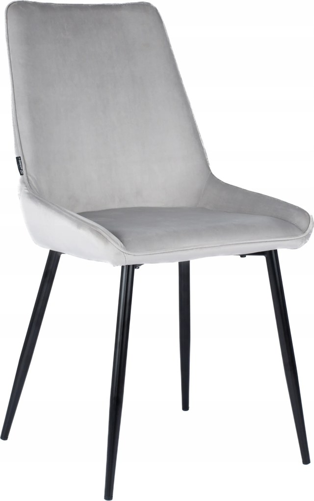 Szürke velúr kárpitozott szék nappaliba, étkezőbe és konyhába Lars