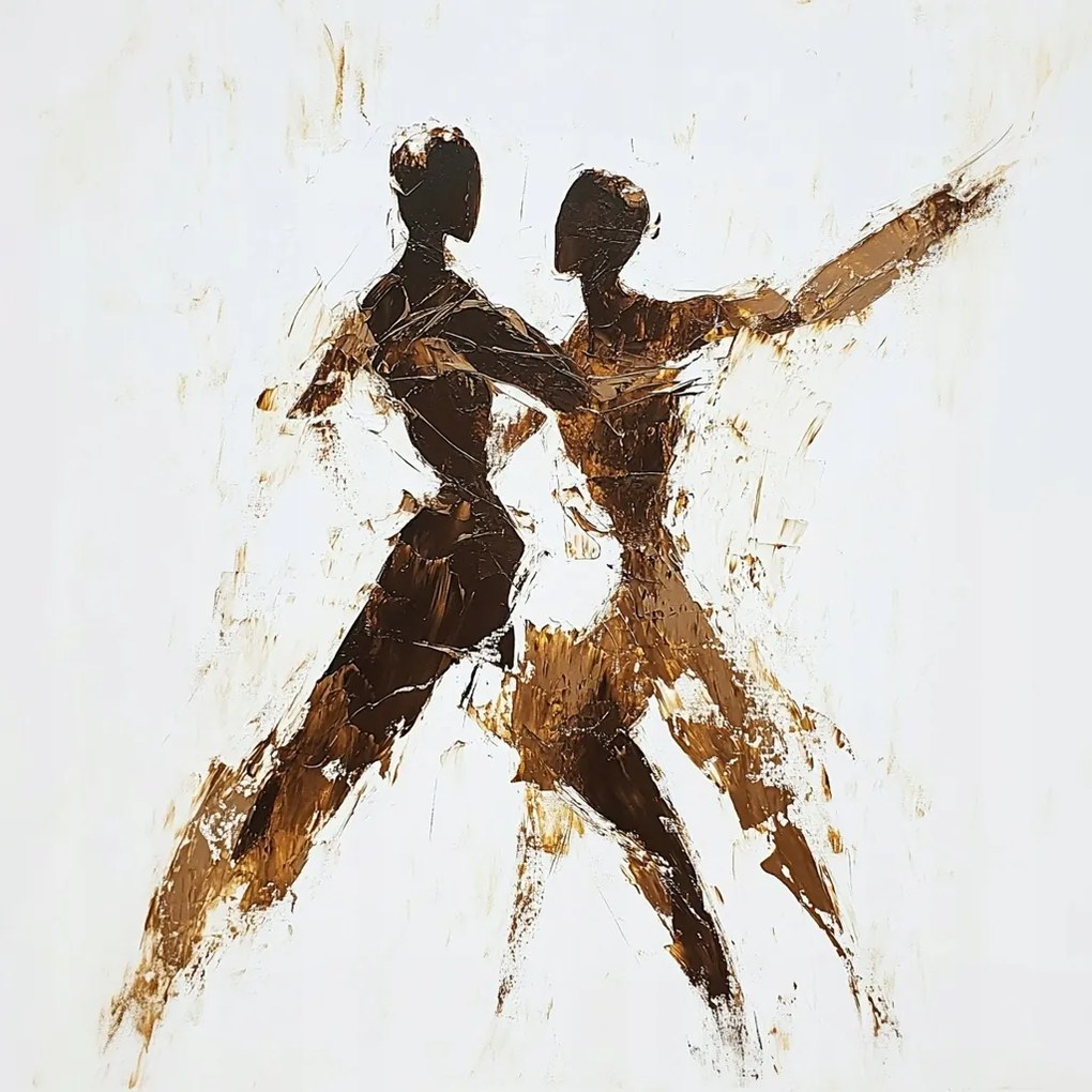 Vászonkép Canvas Absztrakt Tánc Pár Táncos Sziluett Mozgás 40x40