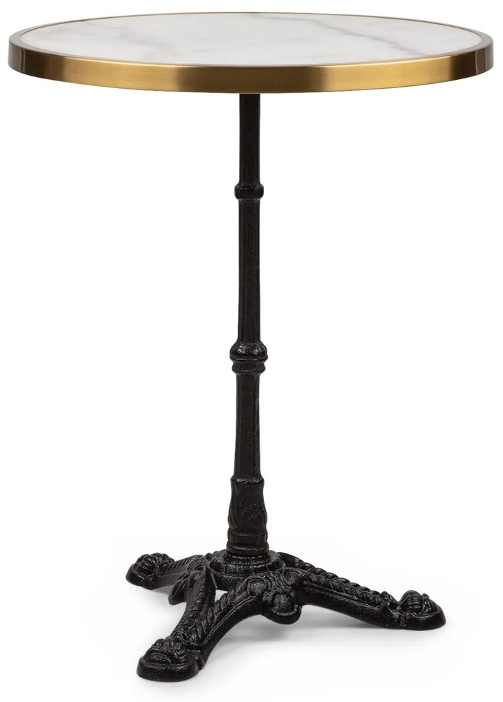 Patras Lux, bisztró asztal háromlábú talapzattal, márvány asztal, Ø: 57,5 cm, magasság: 72 cm