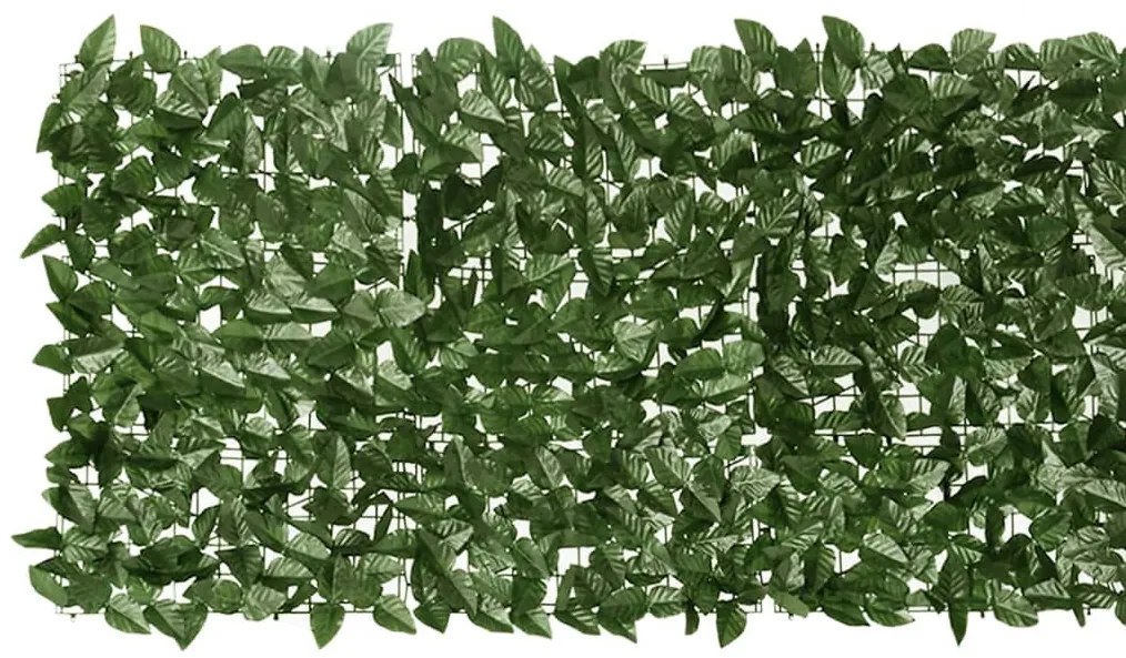 Sötétzöld leveles erkélyparaván 600 x 75 cm