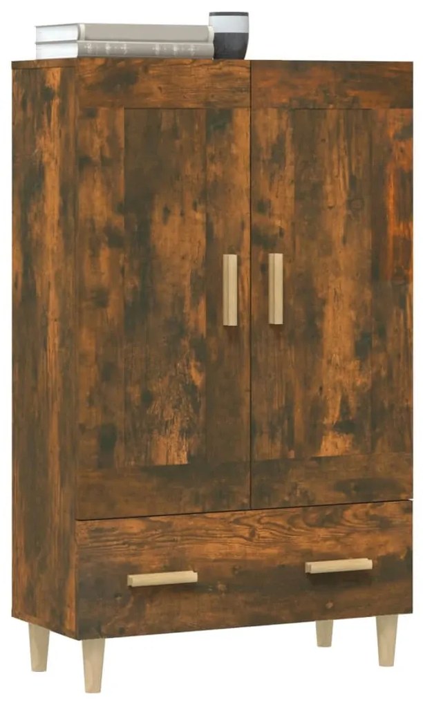 Füstös tölgy színű szerelt fa magasszekrény 70 x 31 x 115 cm