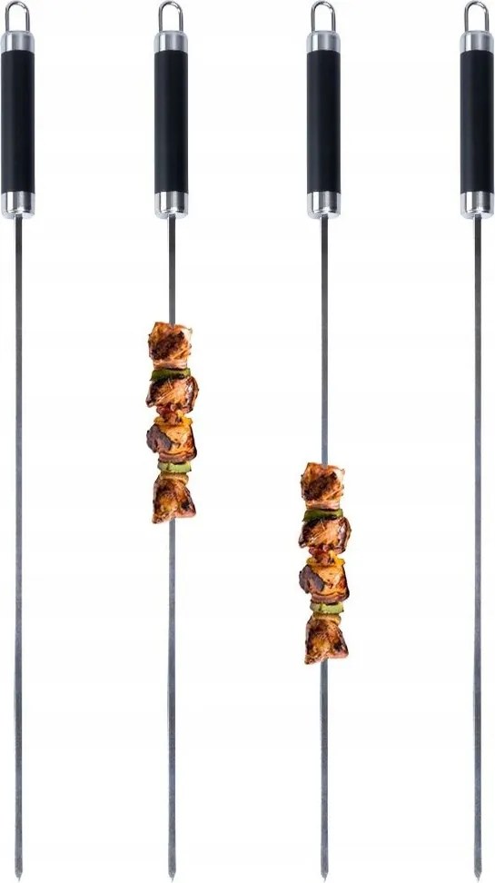 Gombostűk Nyársak Grillezéshez Acél Szett 4 Db 47 CM