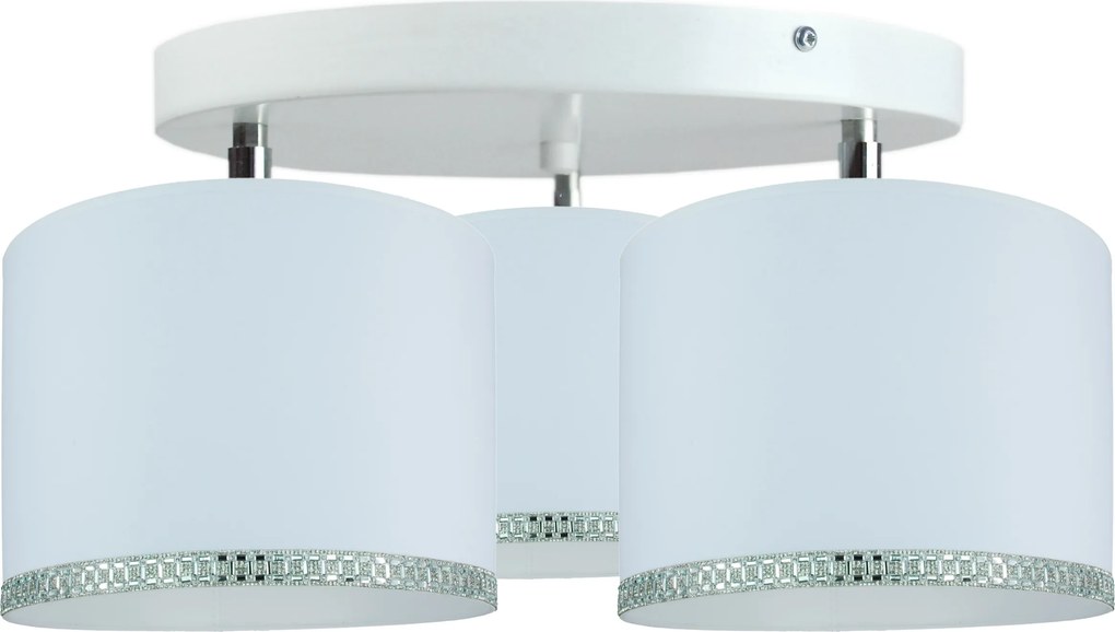 Divatos mennyezeti függőlámpa, csillár modern lámpabúra+DEKOR 20cm fehér