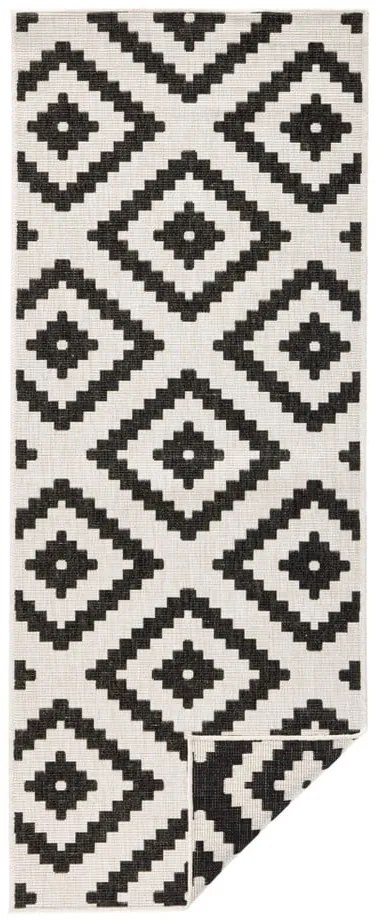 Malta fekete-krémszínű kültéri futószőnyeg, 80 x 250 cm - NORTHRUGS