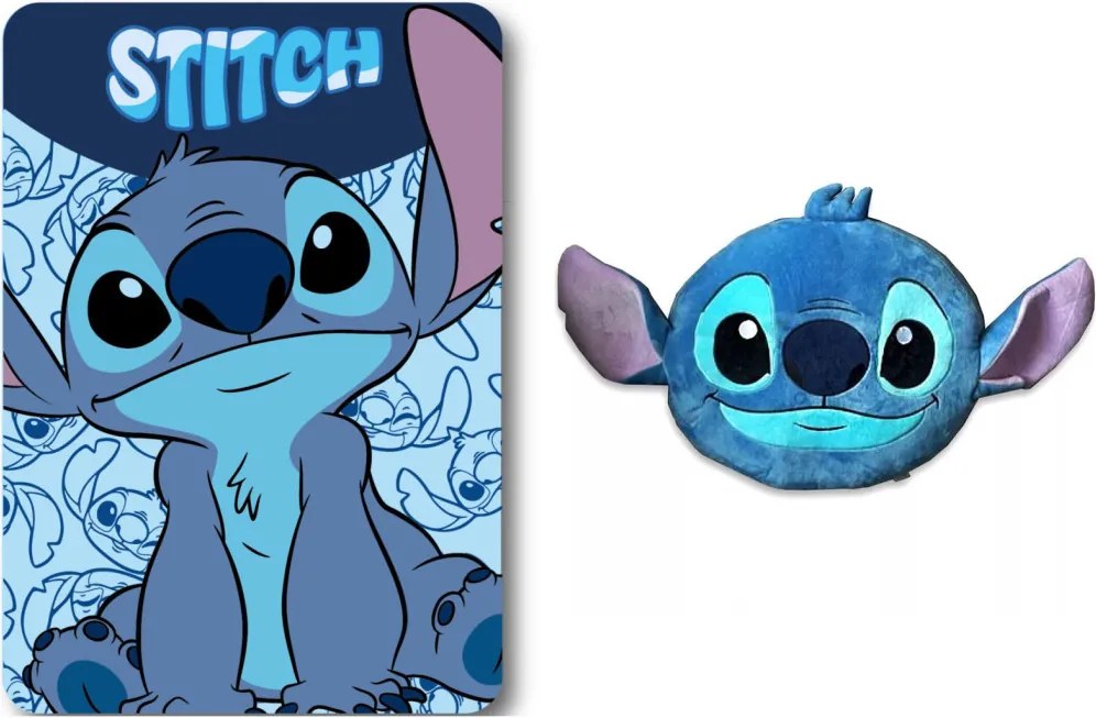 Disney Lilo és Stitch, A csillagkutya Happy Smile polár takaró és forma párna szett
