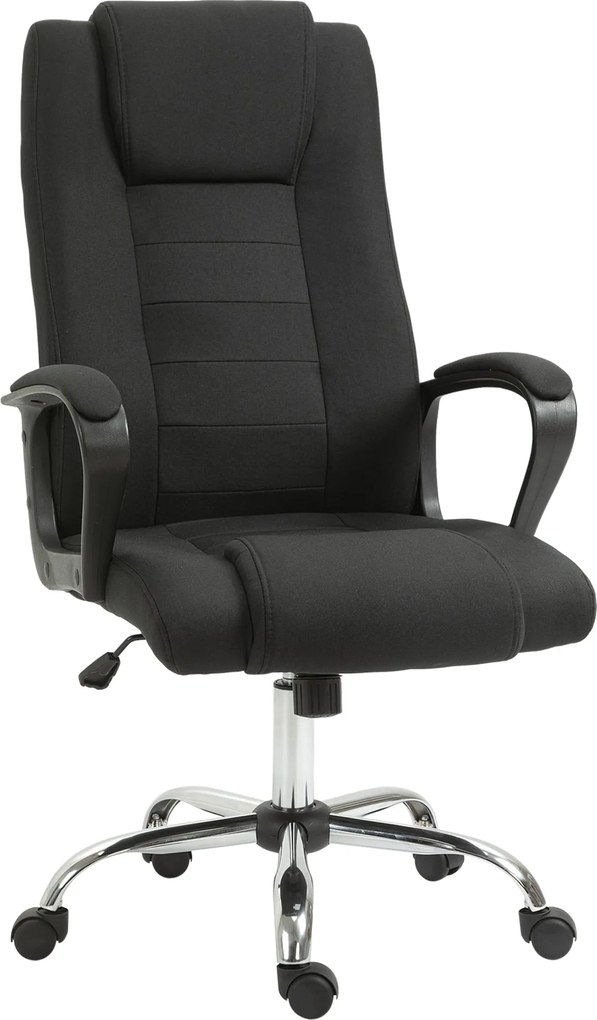 Vinsetto Ergonomikus Irodai Szék Forgatható Üléssel és Hintázási Funkcióval,Fekete, Állítható Magasság 62 x 76 x 110-119 cm | Aosom