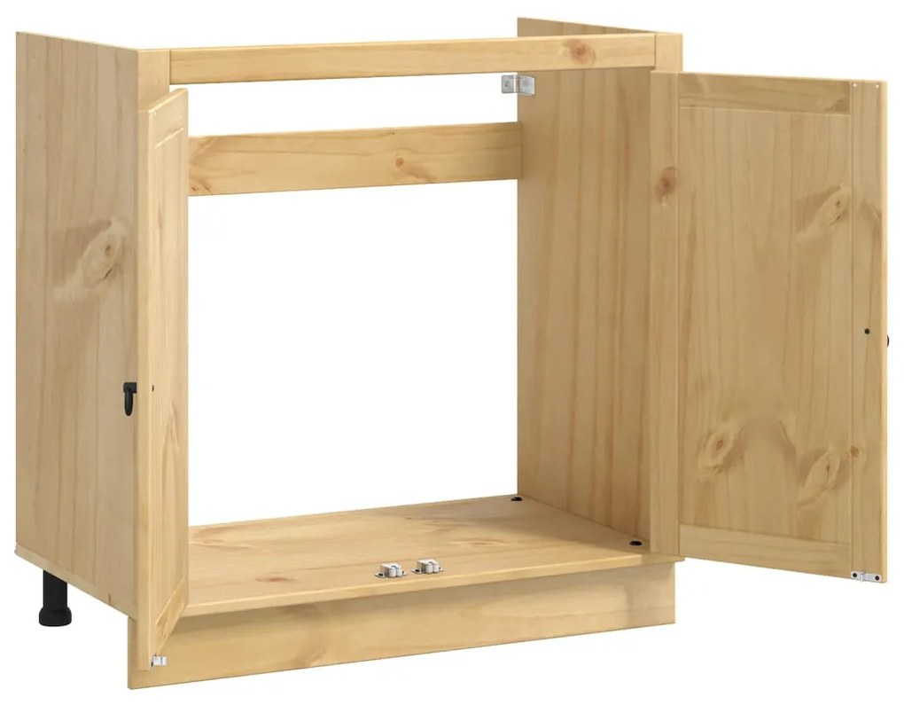 Cabinet tárolóval ajtóval Méz 80 x 46 x 81,5 cm Tömör fenyőfa