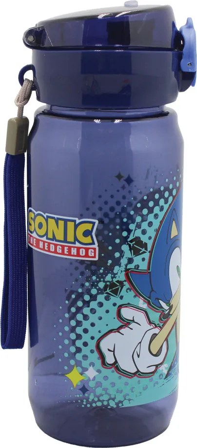 Sonic a sündisznó Thunder műanyag kulacs akasztóval 600 ml