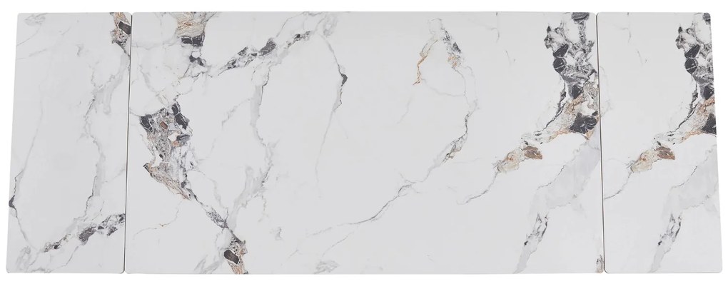 Fehér Márványhatású Bővíthető Kerámia Asztal. LUIGI 160-240 cm