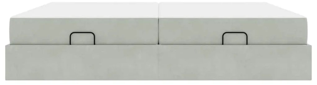 Ágykeret Világosszürke 200 x 200 cm Bársony