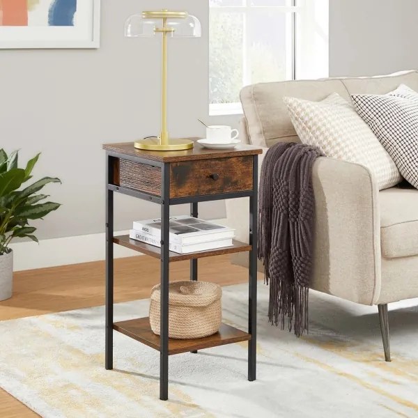 Éjjeliszekrény ARIN barna/fekete