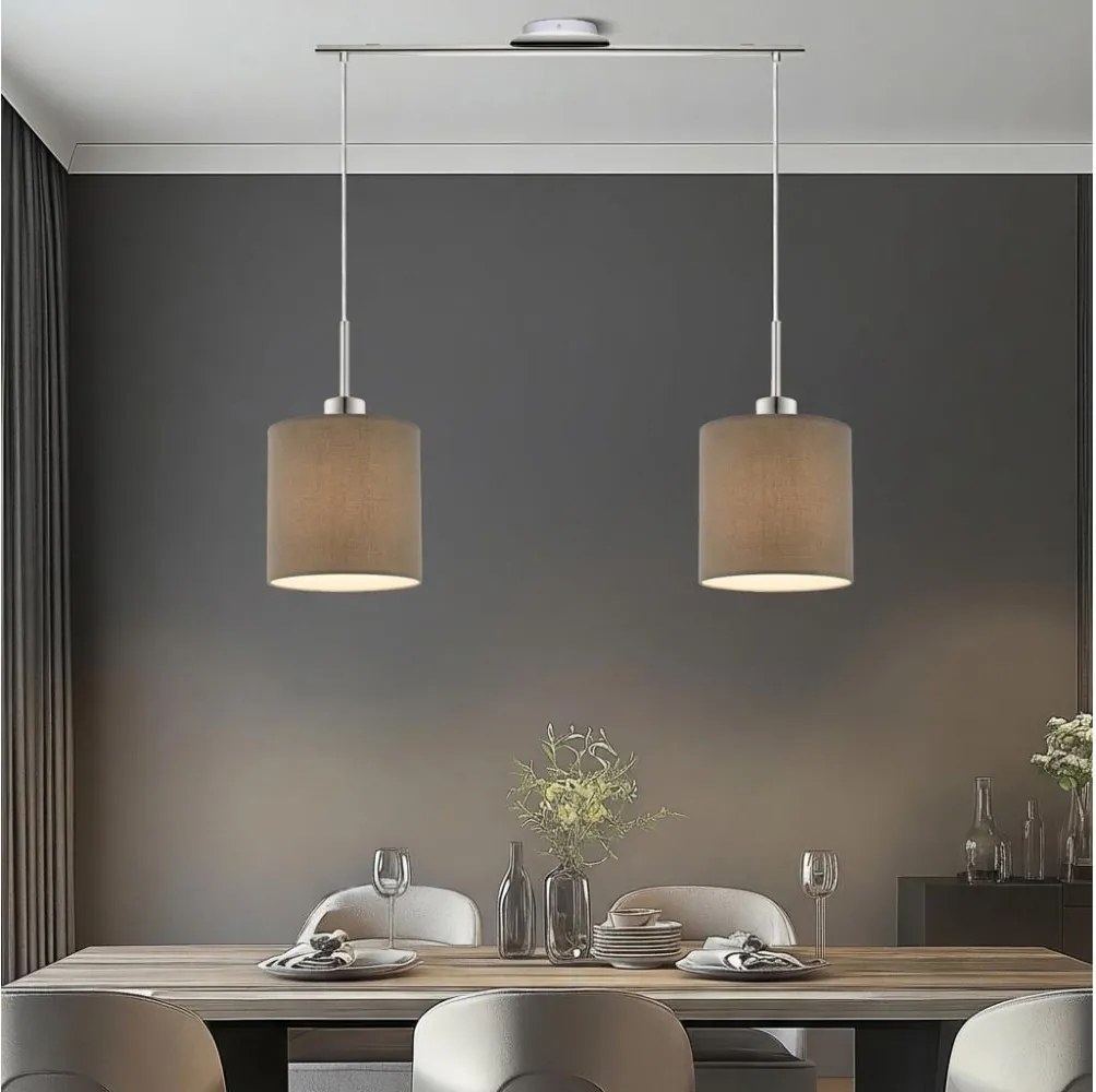 Eglo - LED függeszték kábellel TUNJA 2xE27/60W/230V taupe