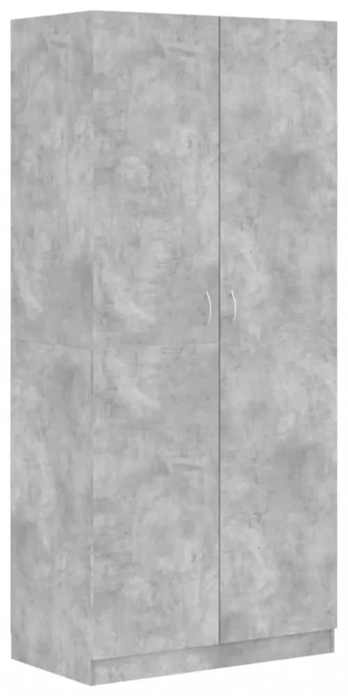 betonszürke szerelt fa ruhásszekrény 90 x 52 x 200 cm