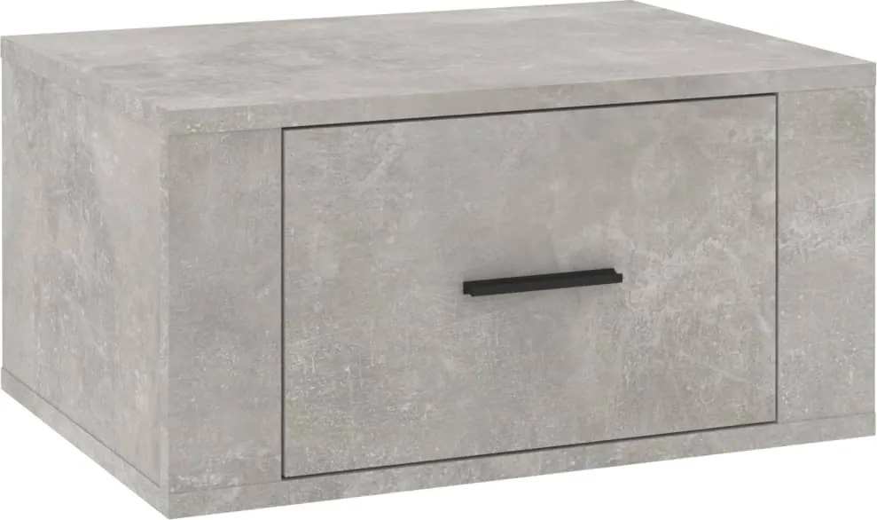 vidaXL betonszürke falra szerelhető éjjeliszekrény 50 x 36 x 25 cm