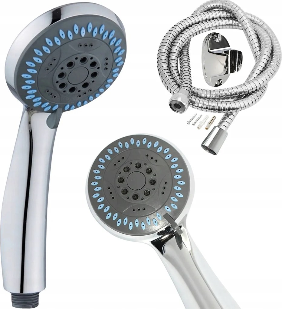 Zuhanyszett Fülhallgató 3 Funkciós Tömlő Tartó Zuhany Króm Anti-calc