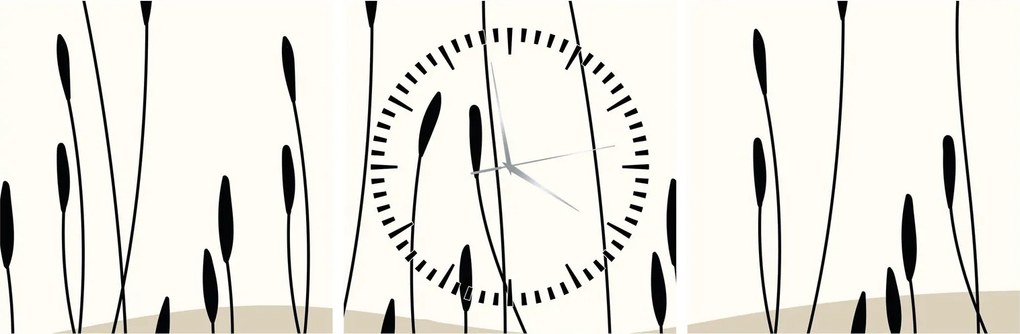 Kép - Grafikus rét N⁰3 (órával) (90x30 cm)