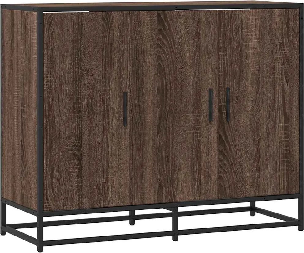 vidaXL barna tölgyszínű szerelt fa tálalószekrény 94x35x76 cm