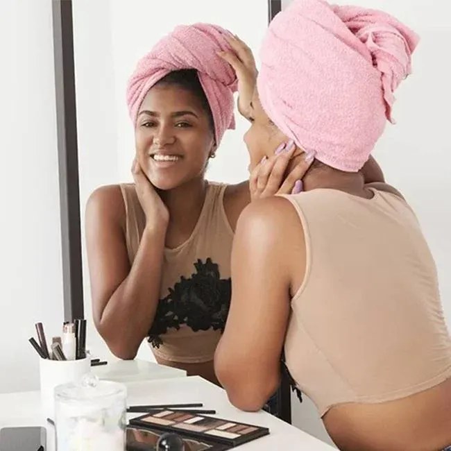 Gyorsan száradó turbán felnőtteknek - rózsaszín