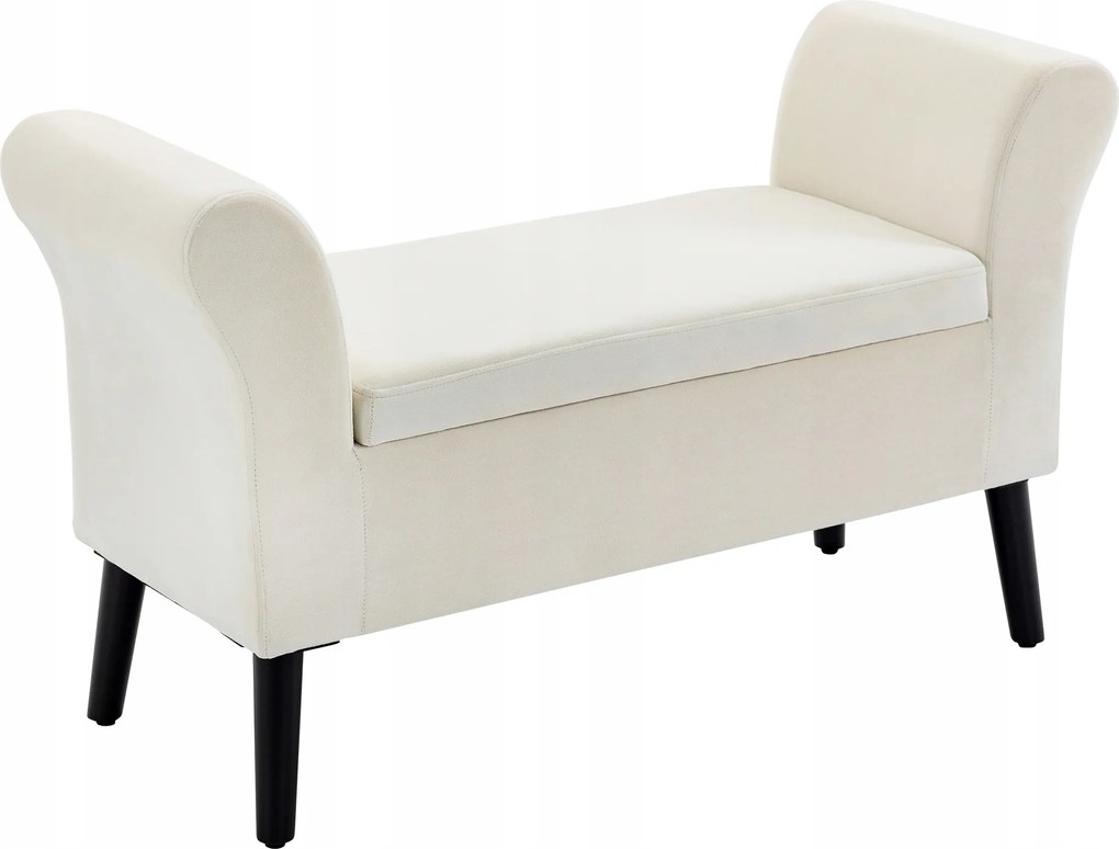 Kárpitozott Pad Tárolóval 111,5X41X65 CM Háttámlával