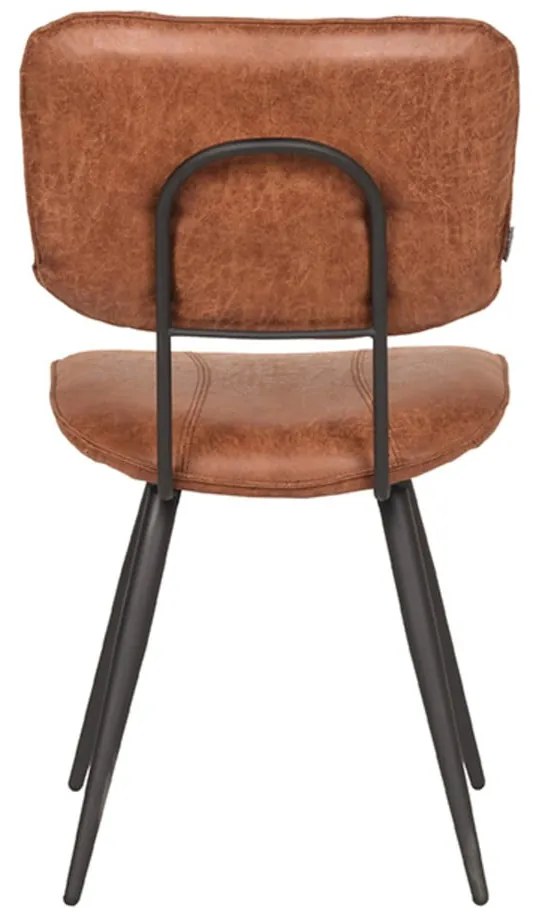 Konyakbarna bőr étkezőszék szett 2 db-os Fos – LABEL51