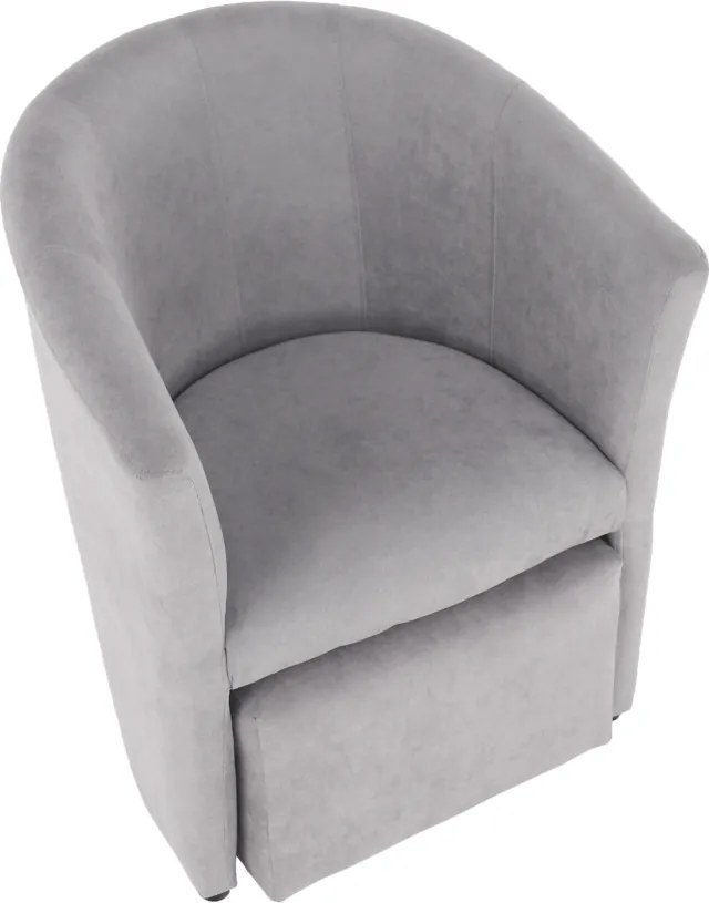 Klub fotel puffal, szürke, ROSE