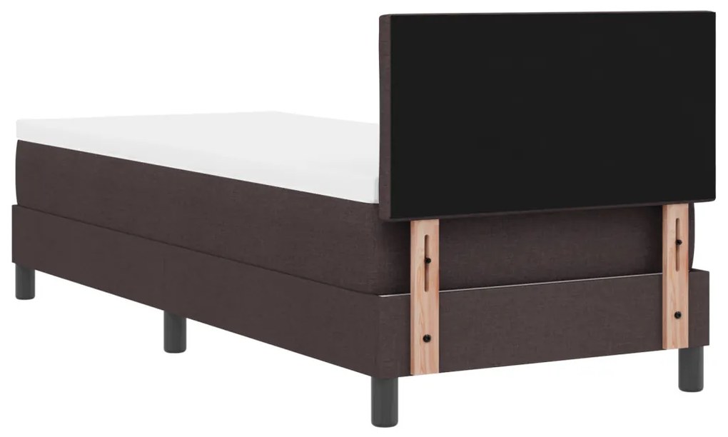 Box spring ágy matraccal Sötétbarna 80x200 cm Szövet