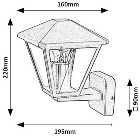 Rabalux 7146 -  Kültéri fali lámpa PARAVENTO 1xE27/40W/230V IP44