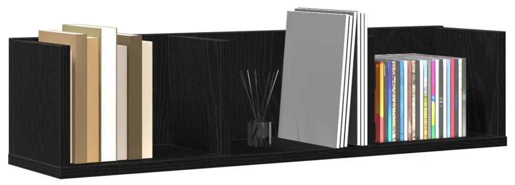 CD Falipolc Fekete Tölgy 75x18x18 cm Mérnöki Fa