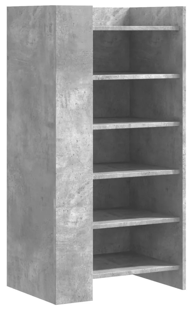 betonszürke szerelt fa cipősszekrény 52 x 37,5 x 100 cm