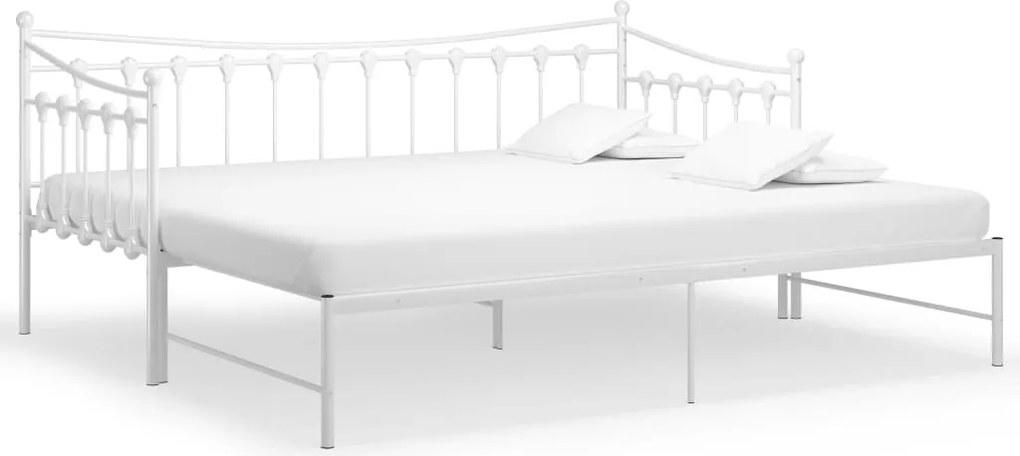 vidaXL fehér fém kihúzható kanapéágy-keret 90 x 200 cm