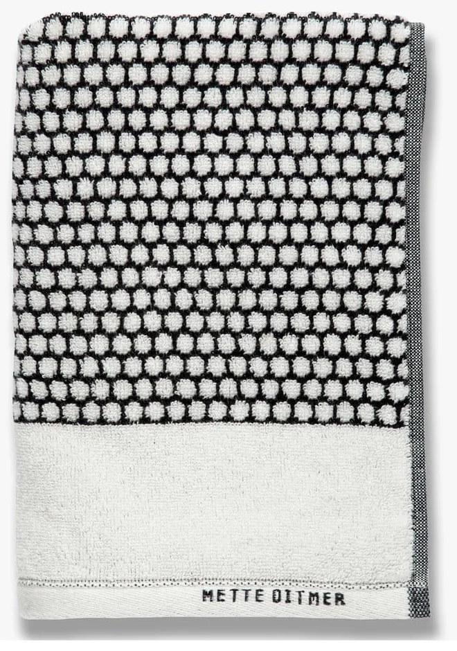 Fekete-fehér pamut fürdőlepedő 70x140 cm Grid – Mette Ditmer Denmark