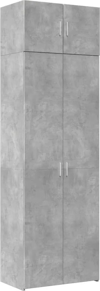 vidaXL betonszürke szerelt fa tárolószekrény 70 x 42,5 x 225 cm