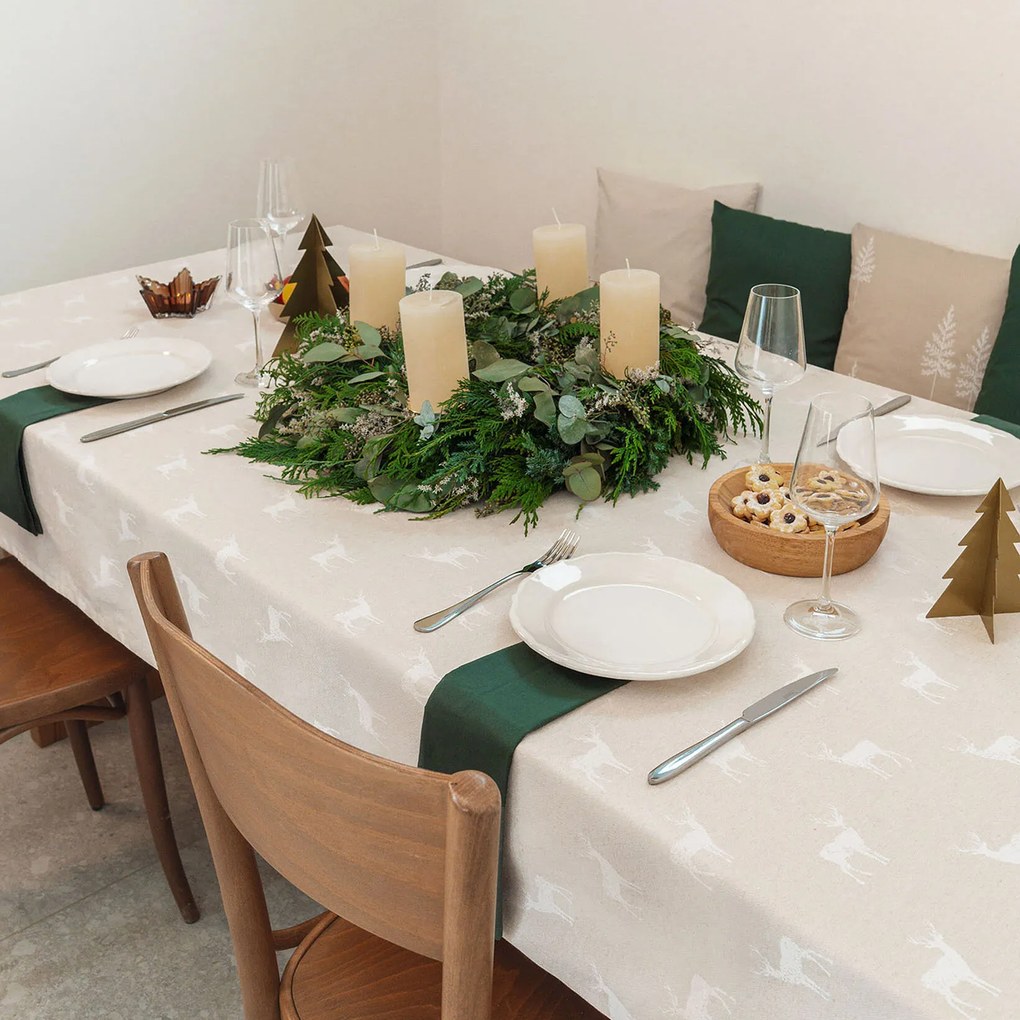 Goldea szögletes terítő natura - szarvasok természetes talajon 120 x 180 cm