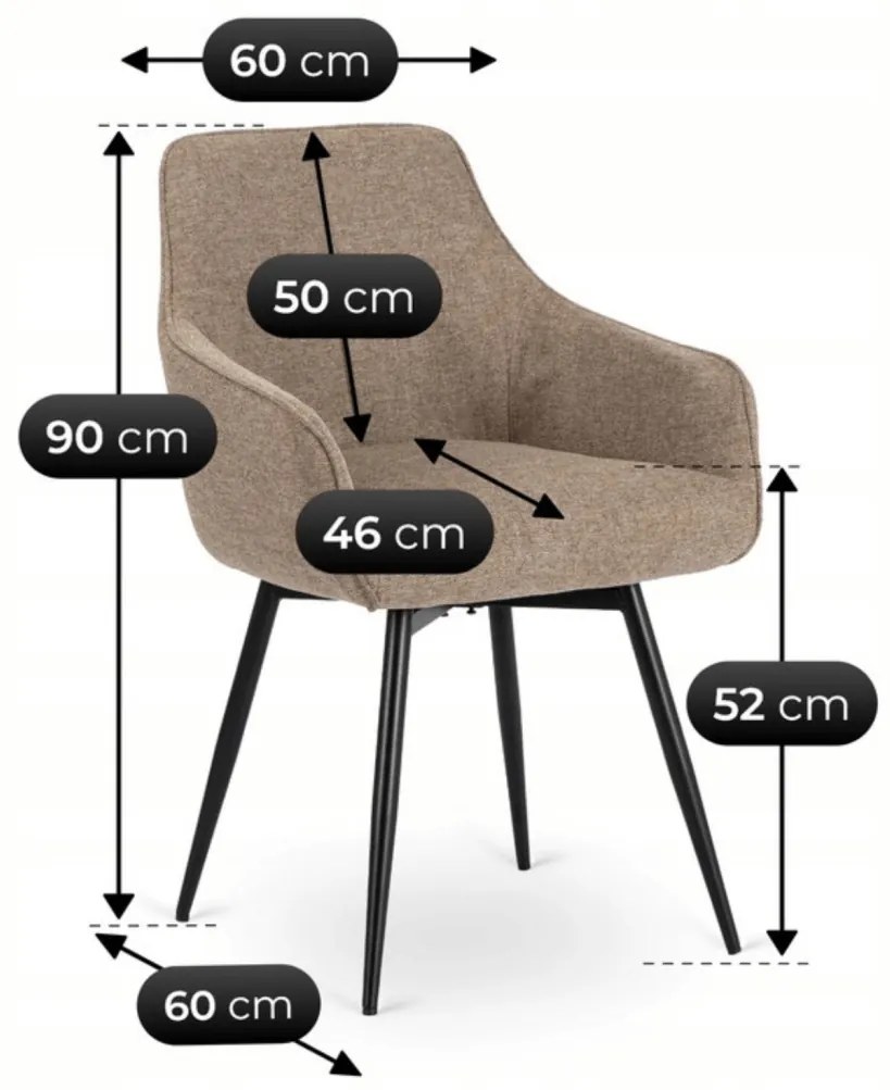 Forgó Étkezőszék Sotét Bézs Színben. LARISA