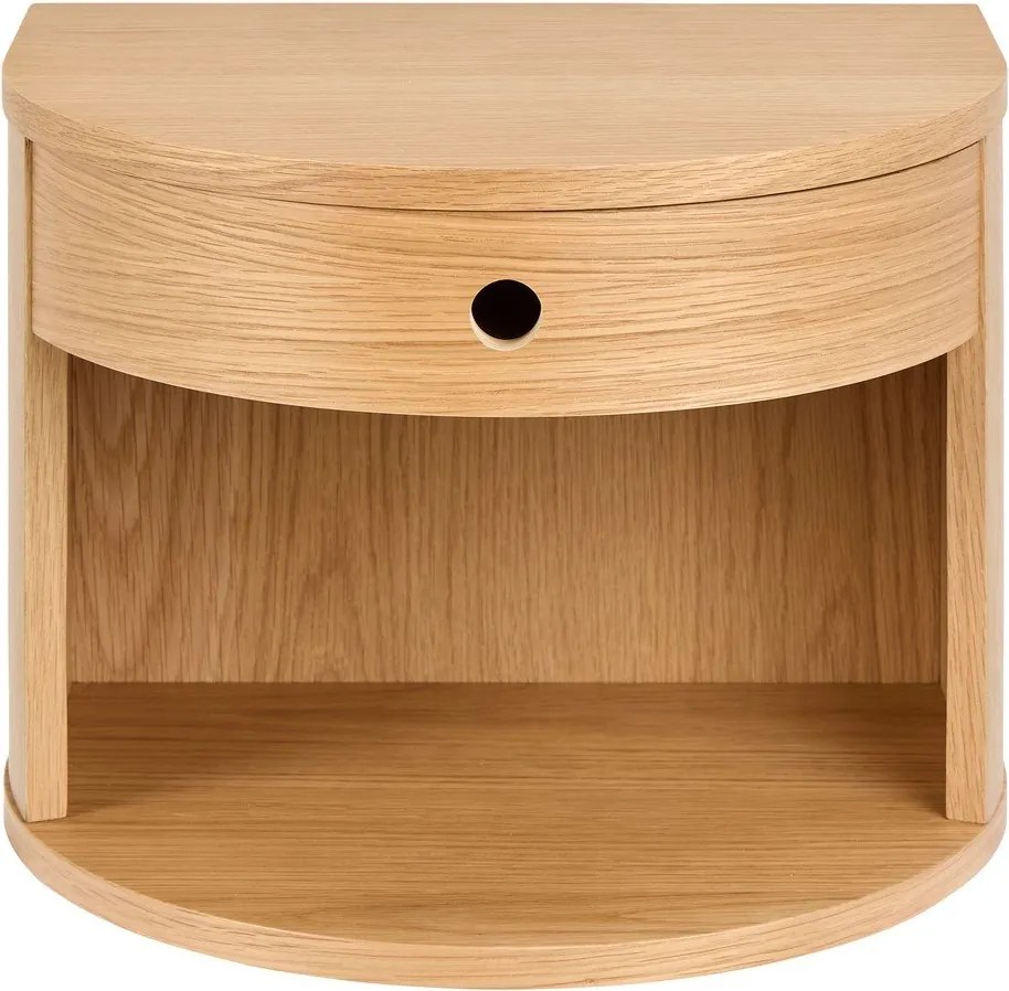 Világos natúr színű éjjeliszekrény tölgyfa dekorral Paron – Actona