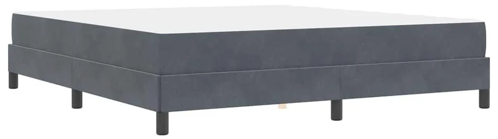 Boxspring ágy matraccal Sötétszürke 180 x 200 cm Bársony