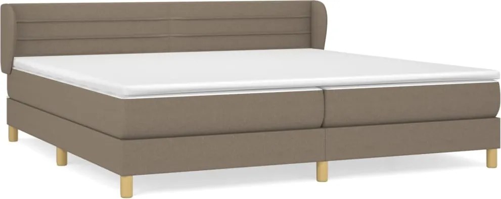 vidaXL tópszínű szövet rugós ágy matraccal 200 x 200 cm
