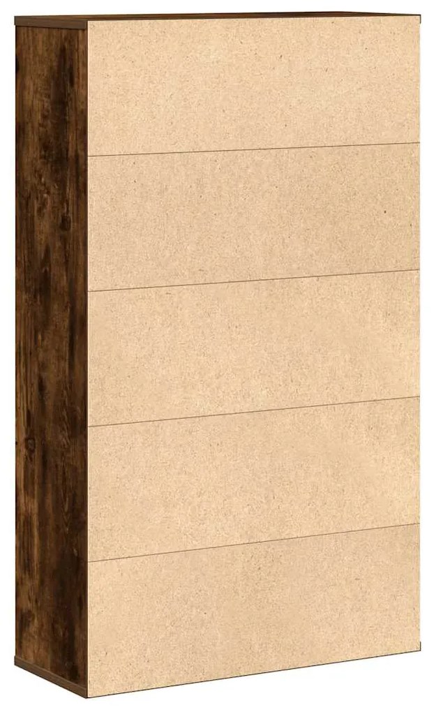 füstös tölgy színű szerelt fa könyvszekrény 60x24x101,5 cm