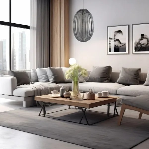 Csillár zsinóron BRAGA 1xE27/60W/230V szürke