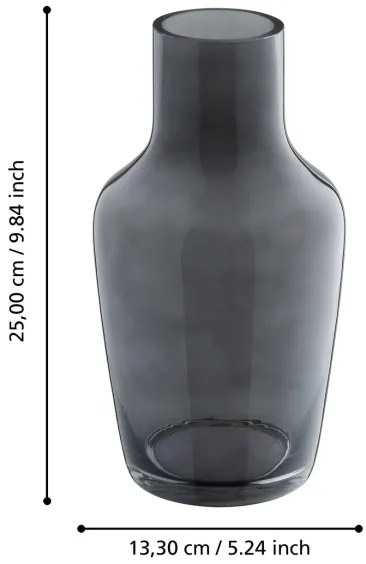 Eglo 421225 - Üvegváza SIRANANA 25x13,3 cm fekete