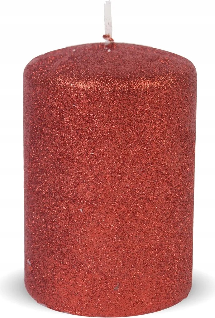 Gyertya gyertya piros karácsonyi csillámos H11