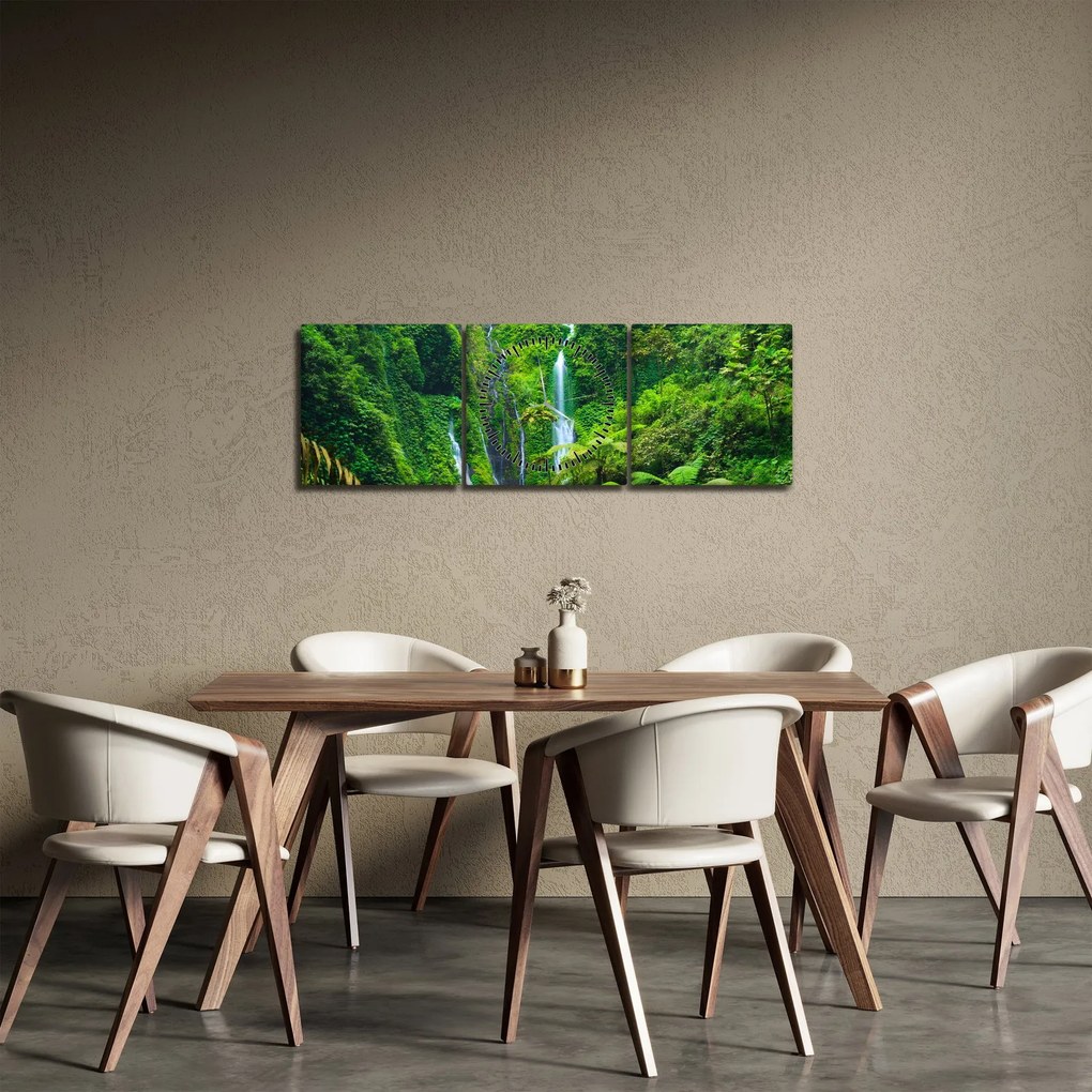 Kép - Madakaripura vízesések, Kelet-Jáva, Indonézia (órával) (90x30 cm)