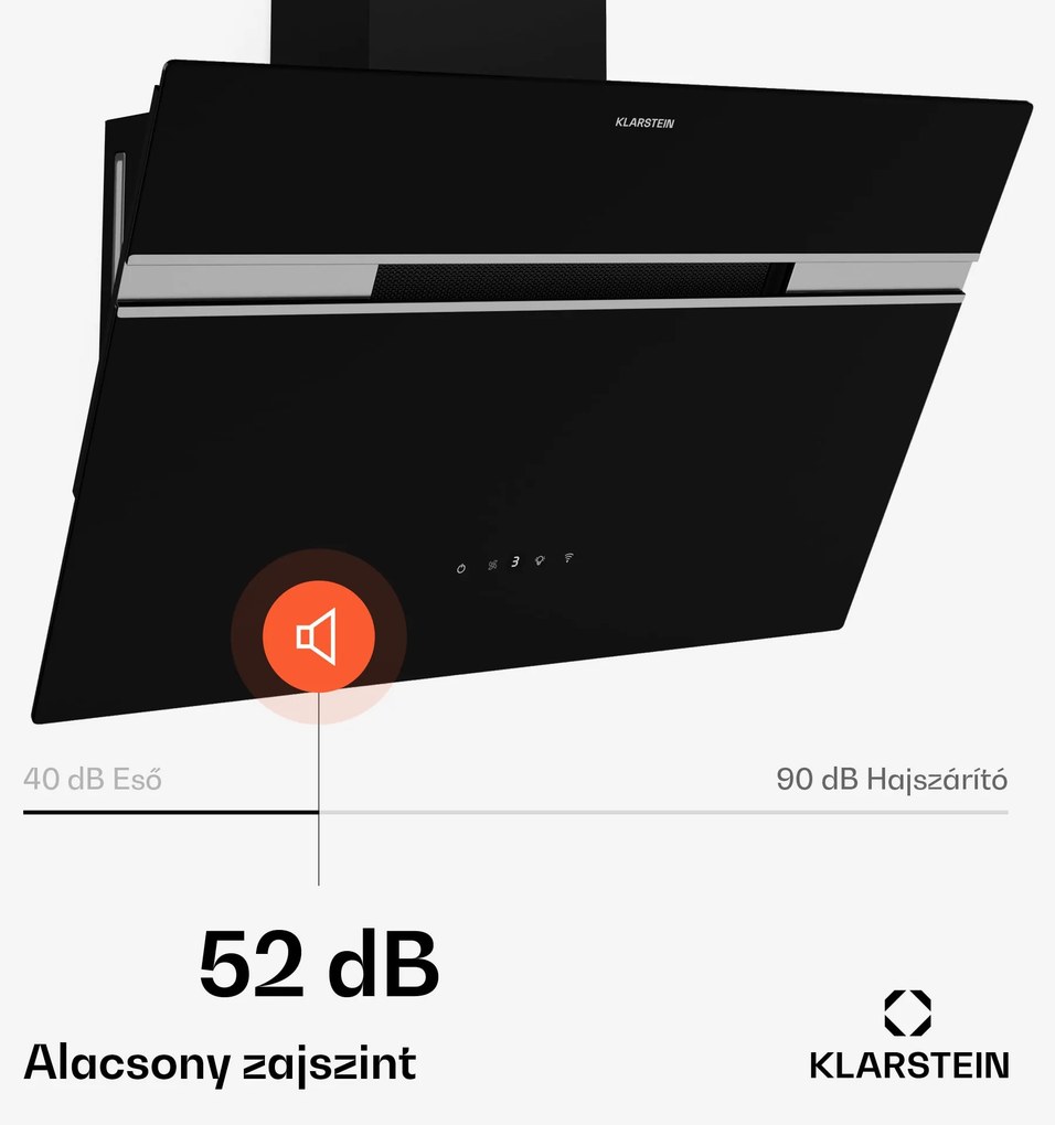 Klarstein Alina elszívó páraelszívó | 60 cm | Smart | 600 m³/h | Halk | EEK A